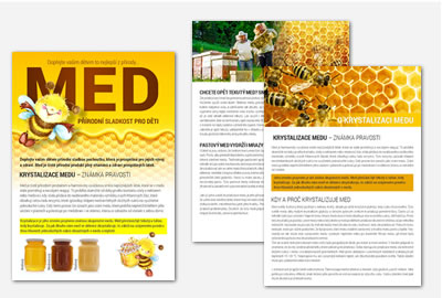 Letáky na propagaci medu a včelích produktů