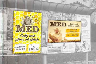 Plakáty pro včelaře na prodej medu