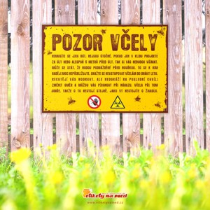 Cedule POZOR VČELY - 300x210mm - CDM 30