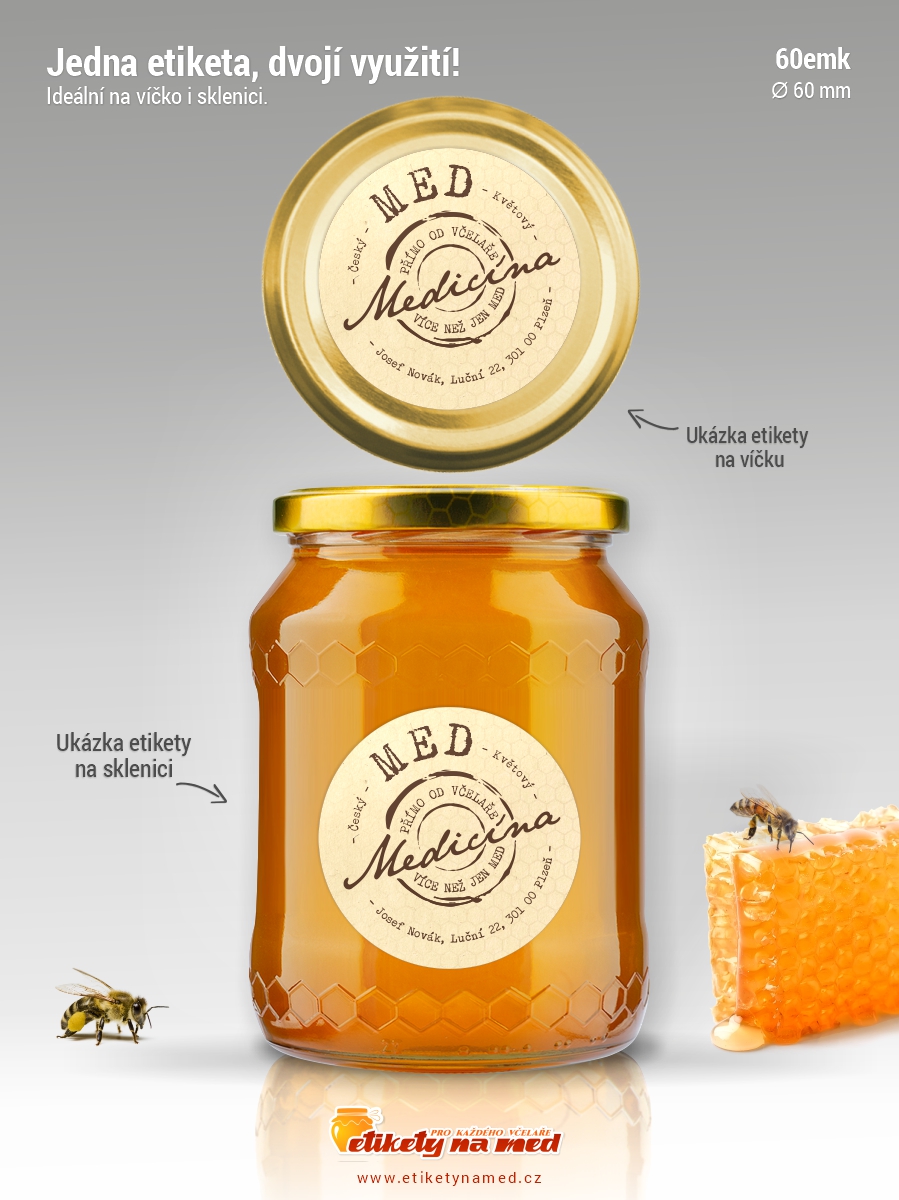 Etiketa na med - 60mm - emk-77