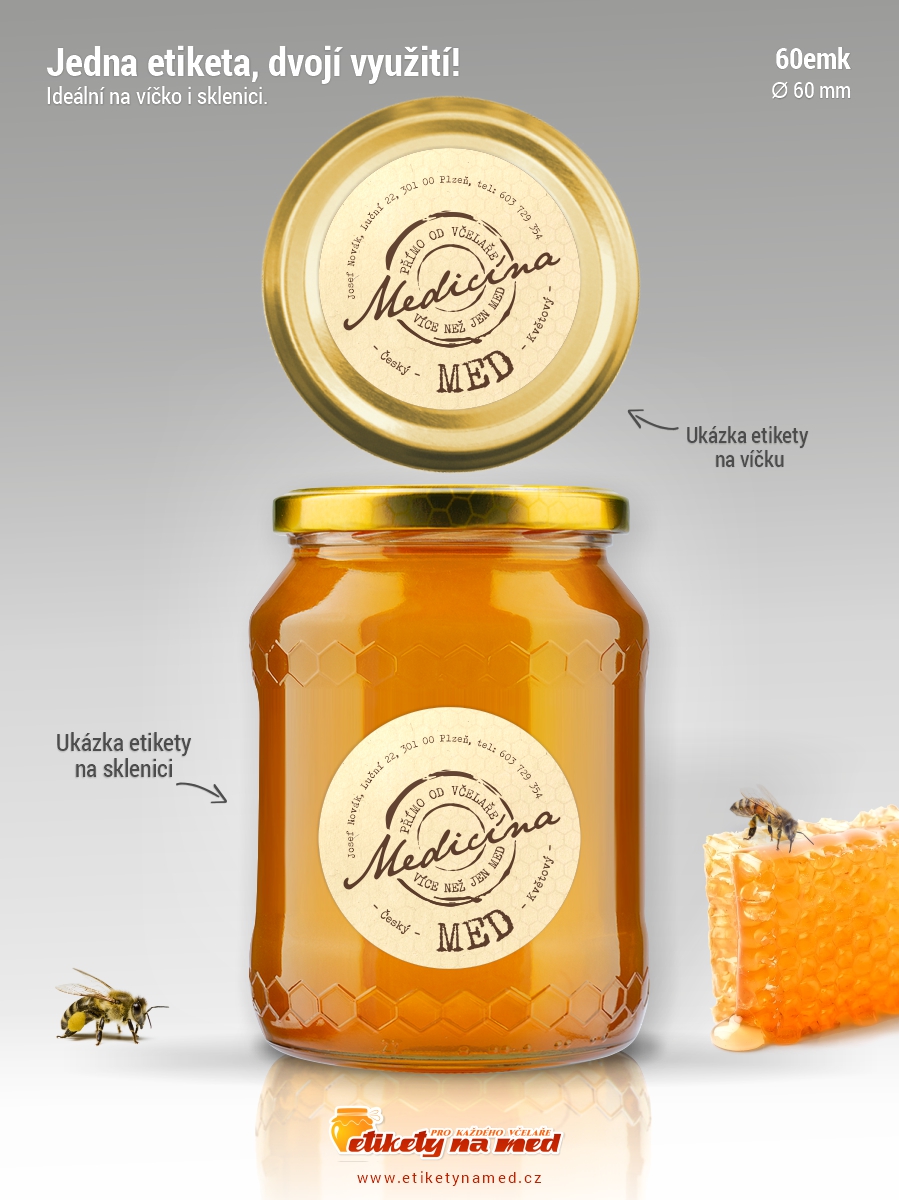 Etiketa na med - 60mm - emk-78