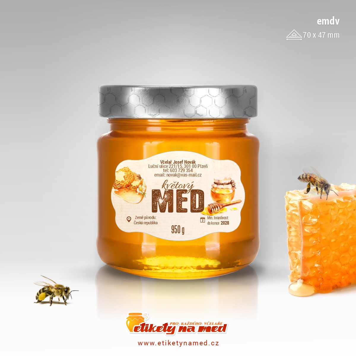 Etiketa na med - emdv-14