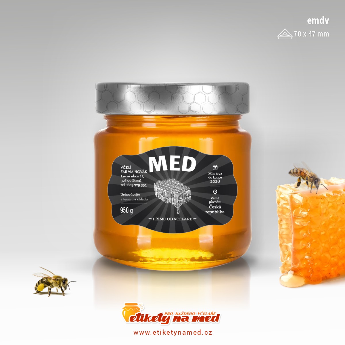 Etiketa na med - emdv-18