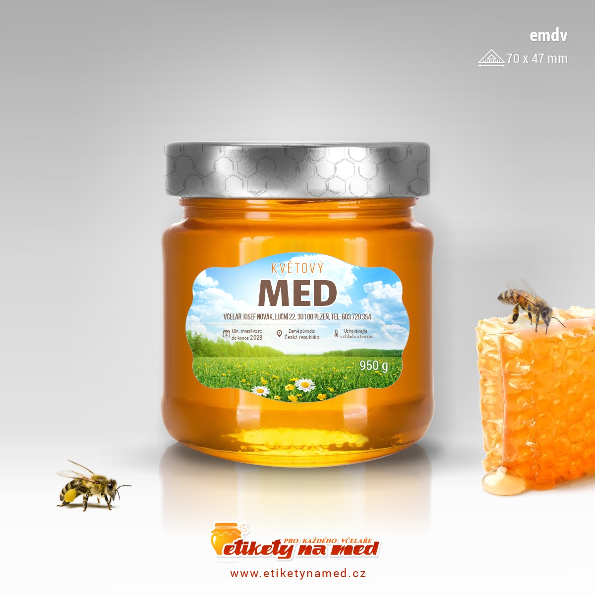Etiketa na med - emdv-20