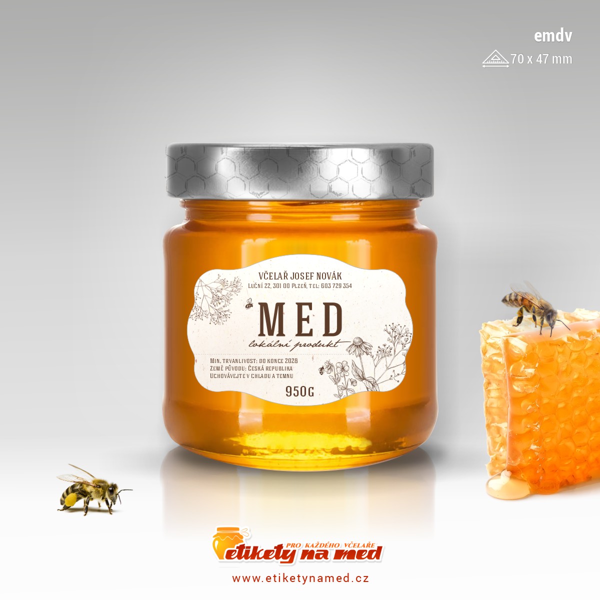 Etiketa na med - emdv-26