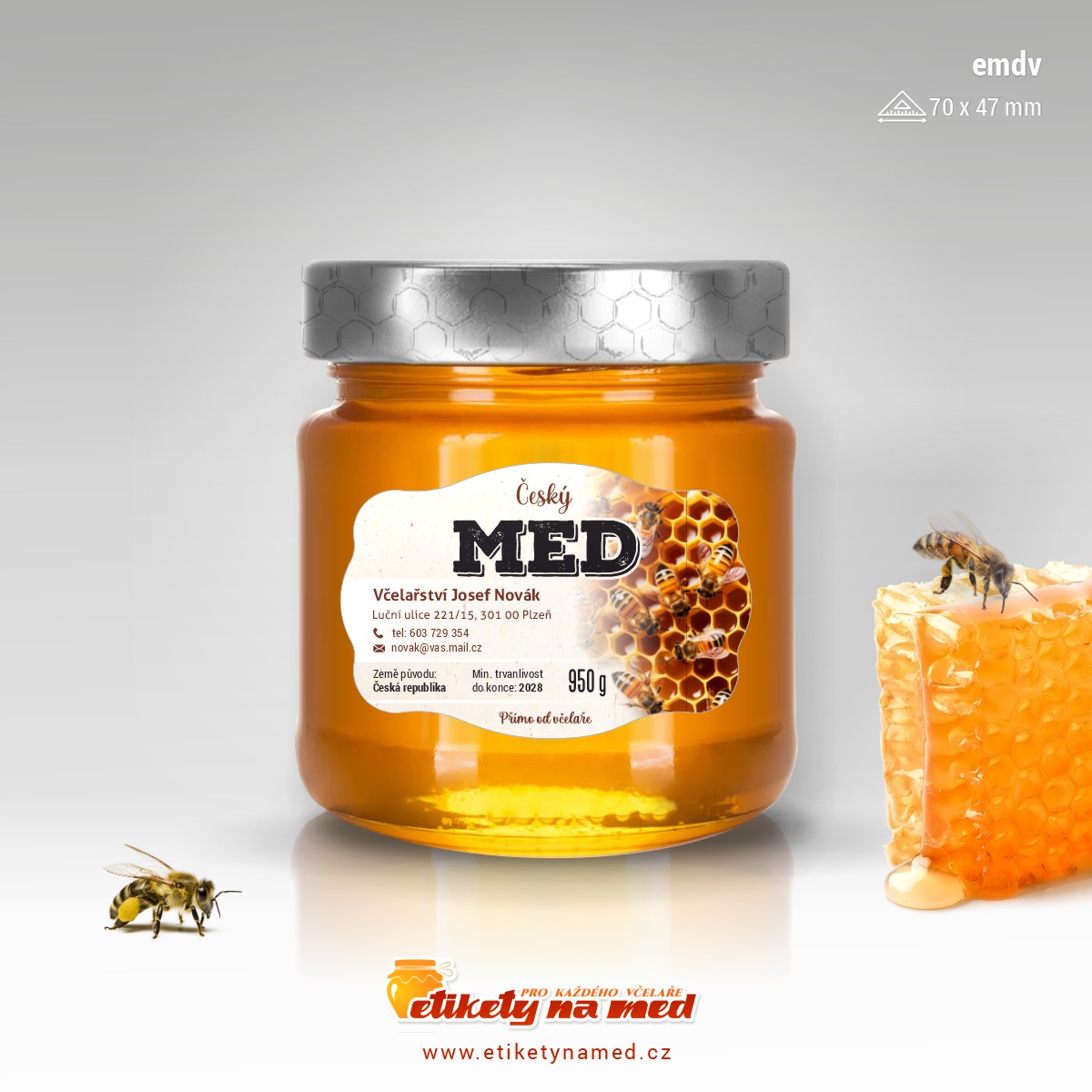 Etiketa na med - emdv-28