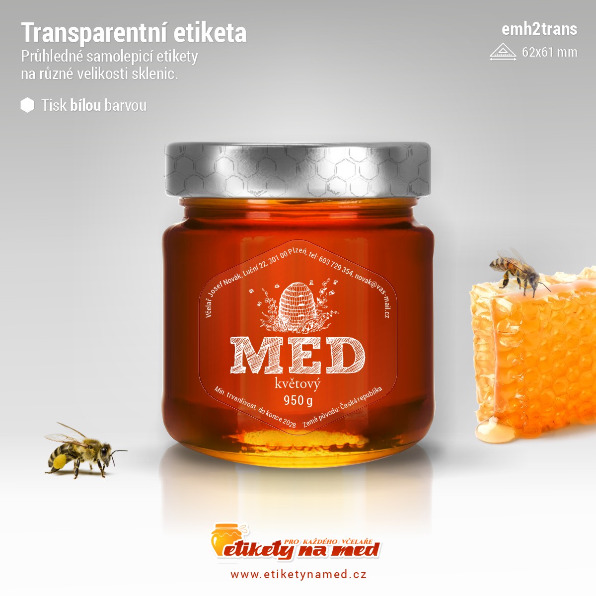 Transparentní etiketa bílá - emh2trans-bw-2