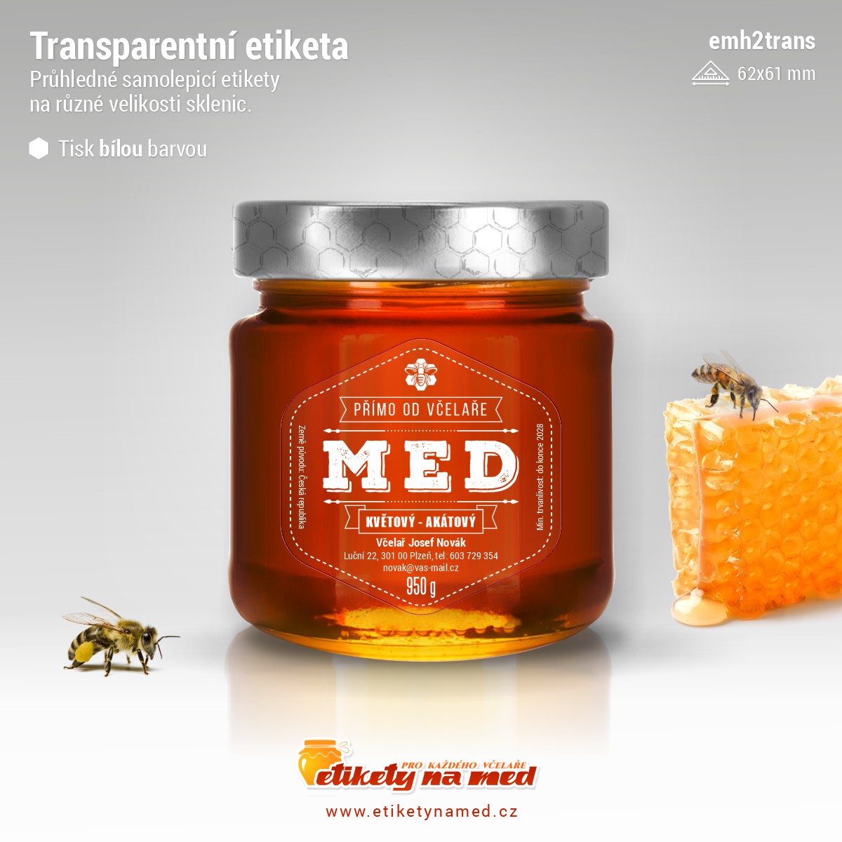 Transparentní etiketa bílá - emh2trans-bw-5