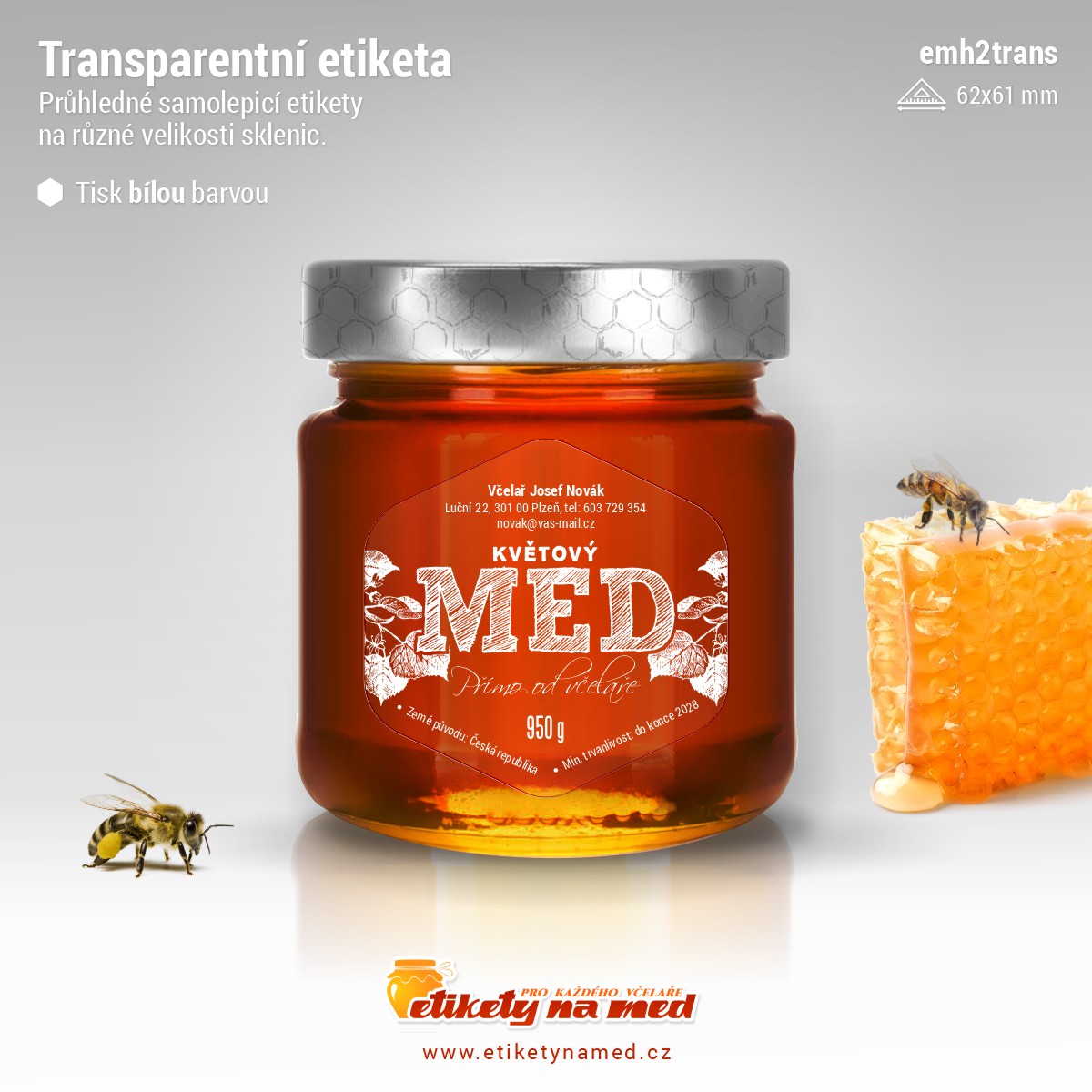 Transparentní etiketa bílá - emh2trans-bw-6