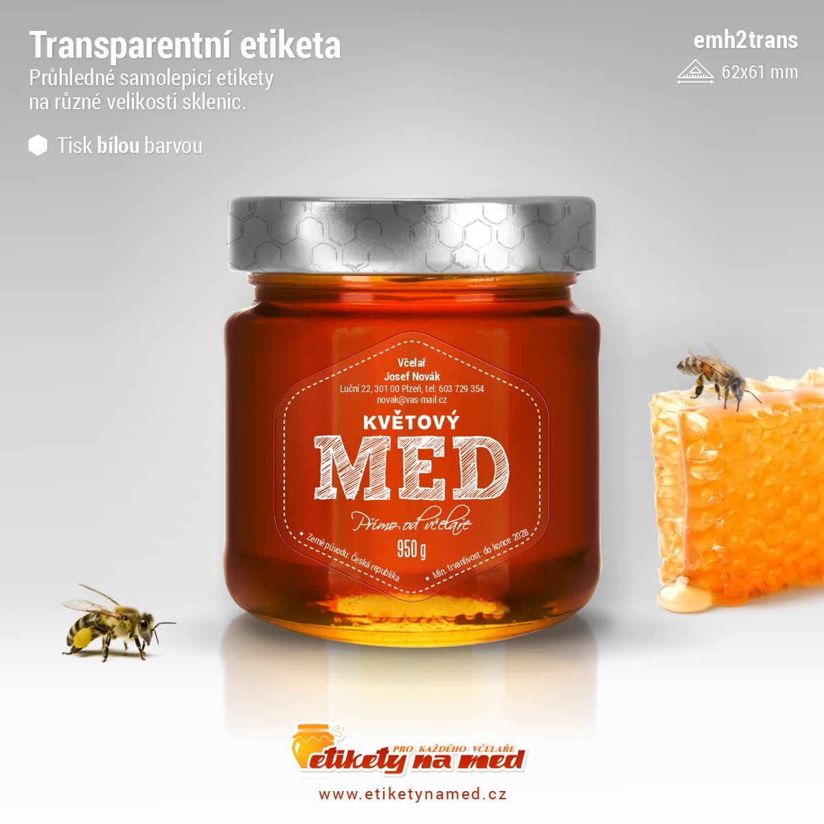 Transparentní etiketa bílá - emh2trans-bw-7