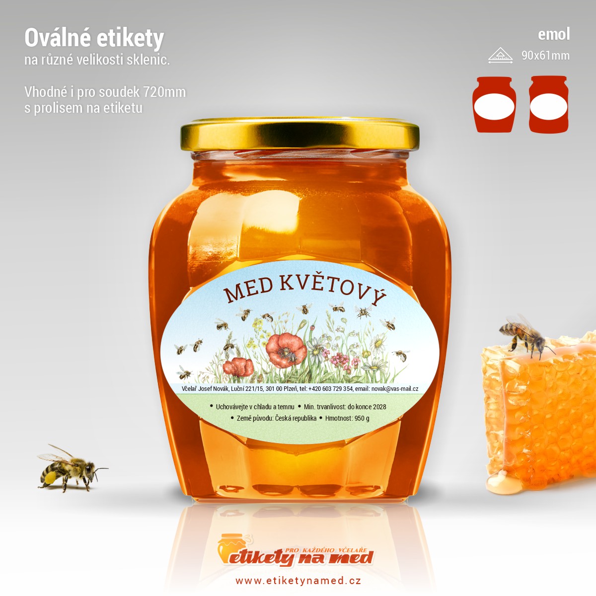 Etiketa na med - emol-50