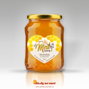 Etiketa na med tvar srdce - 25