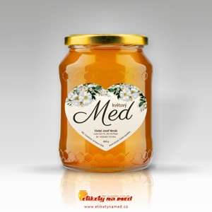 Etiketa na med tvar srdce - 38