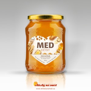 Etiketa na med tvar srdce - 40