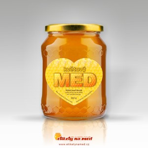 Etiketa na med tvar srdce - 44