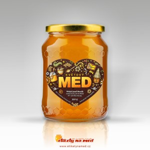 Etiketa na med tvar srdce - 45