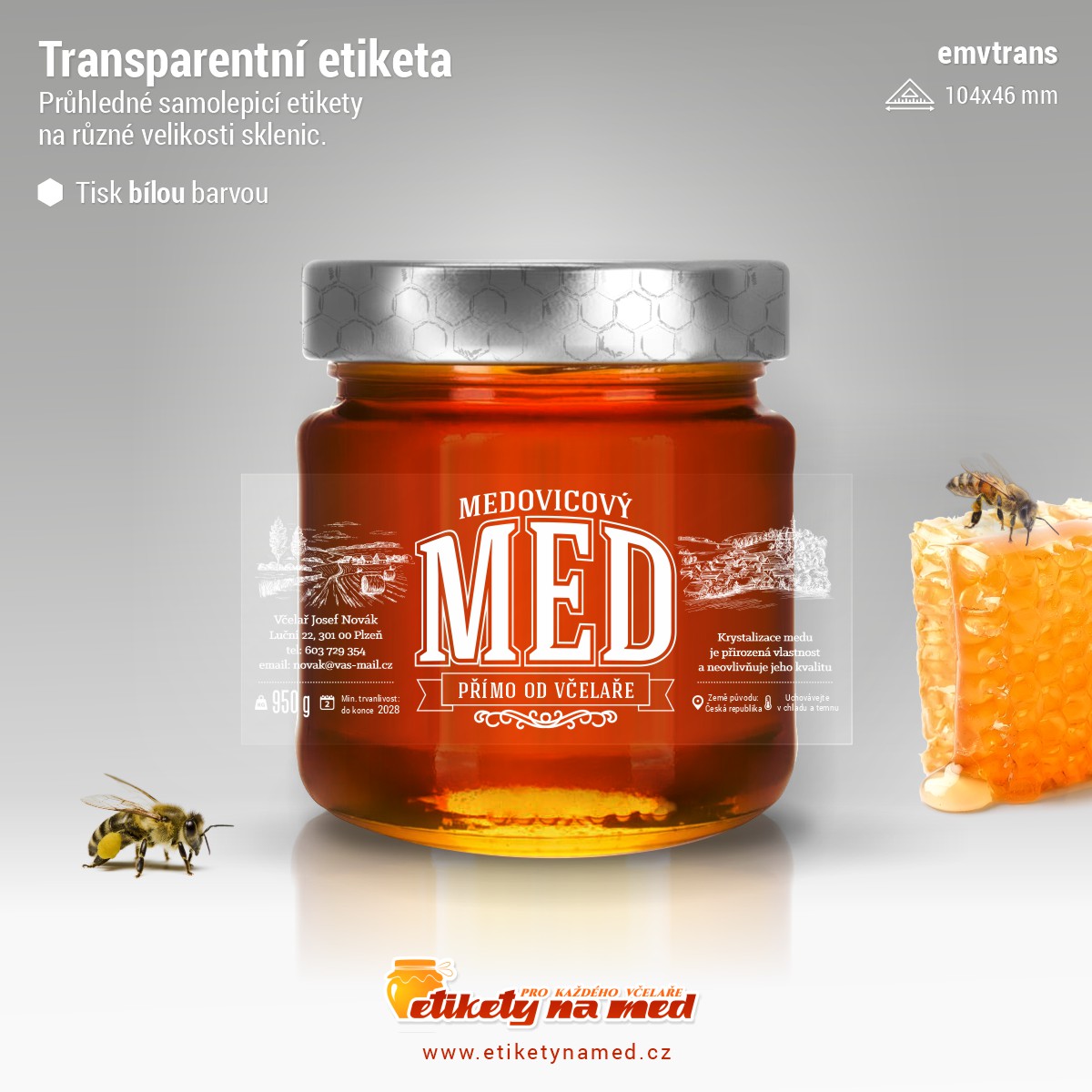 Transparentní etiketa bílá - emvtrans-12