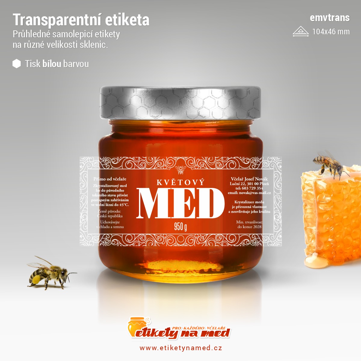 Transparentní etiketa bílá - emvtrans-16