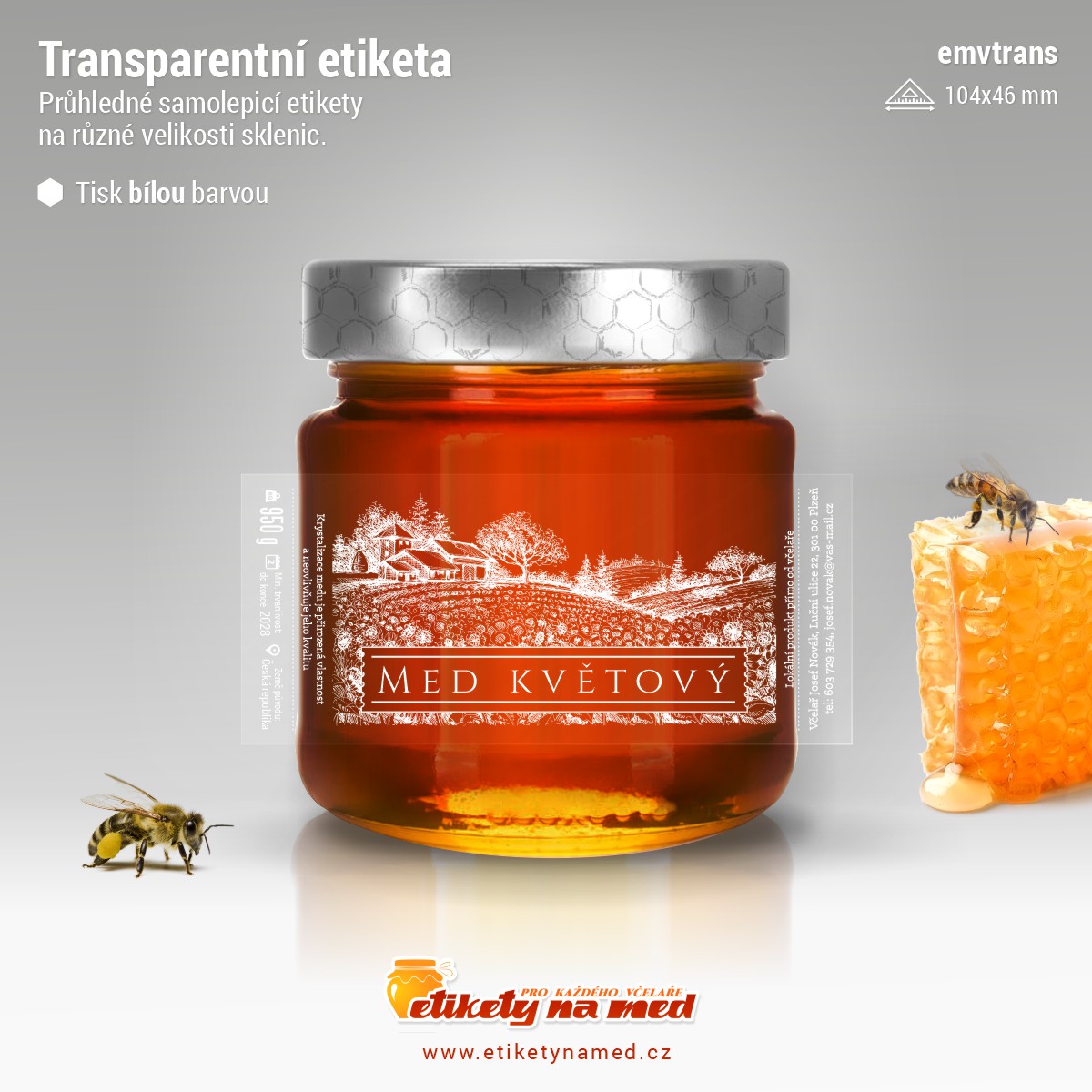Transparentní etiketa bílá - emvtrans-4