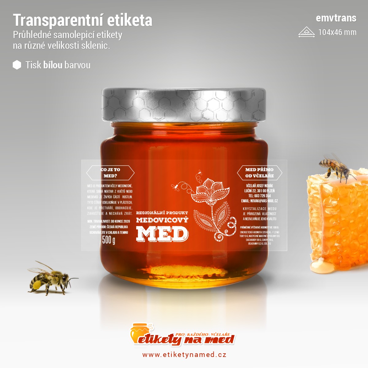 Transparentní etiketa bílá - emvtrans-7