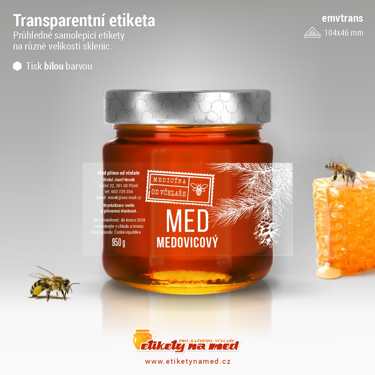 Transparentní etiketa bílá - emvtrans-9
